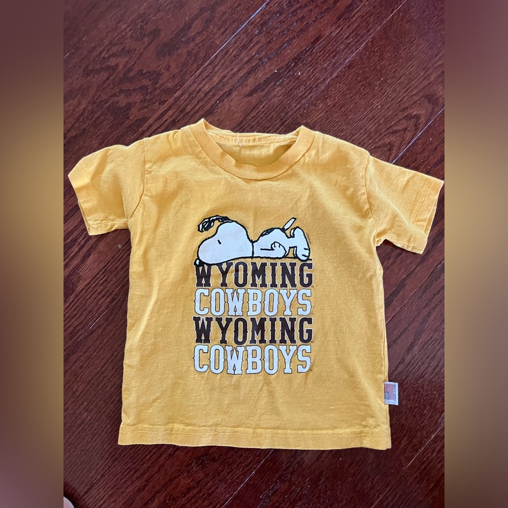 Snoopy Wyoming Cowboys Kids Tshirt Made in USA